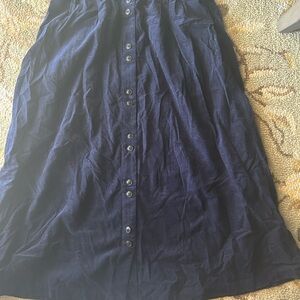 Madewell Midi Blue Corduroy Skirt Size M